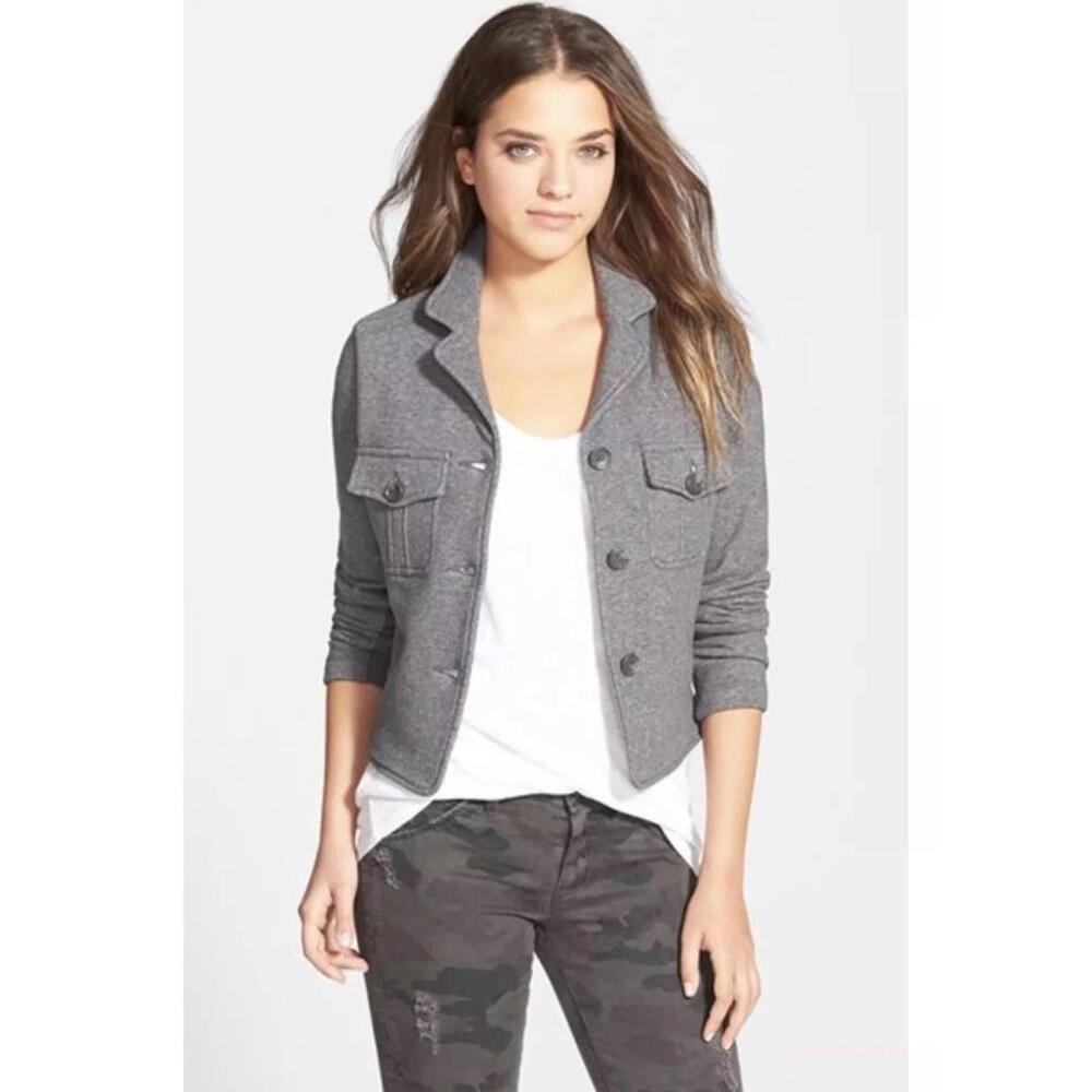 NEW, James Perse Military Fleece Jacket in Gray - Size 3 US M #SJ2142 - Picture 1 of 5